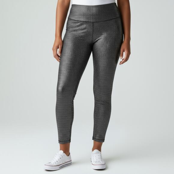 Spanx 7/8 Metallic Dot Print Leggings – XL - 2 Pairs - Black & Wine/Gold - Picture 4 of 9